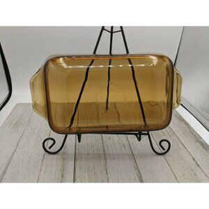Vintage Anchor Hocking #2 Amber Glass 442 Small Glass Loaf Pan 1 1/2 Pint